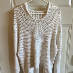 Athleta open-knit pullover hooded sweater, Size XL